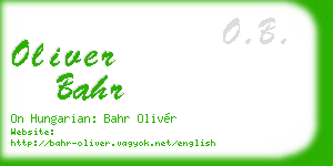 oliver bahr business card